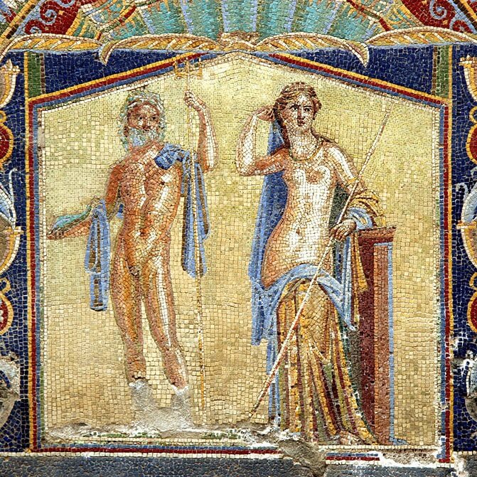 Herculano, mosaico de casa de Neptuno y anfítrite